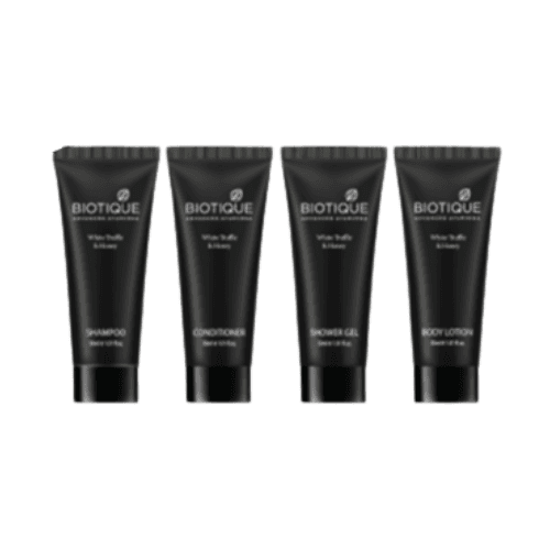 Luxurious Biotique White Truffle & Honey hotel toiletries with nourishing natural ingredients.