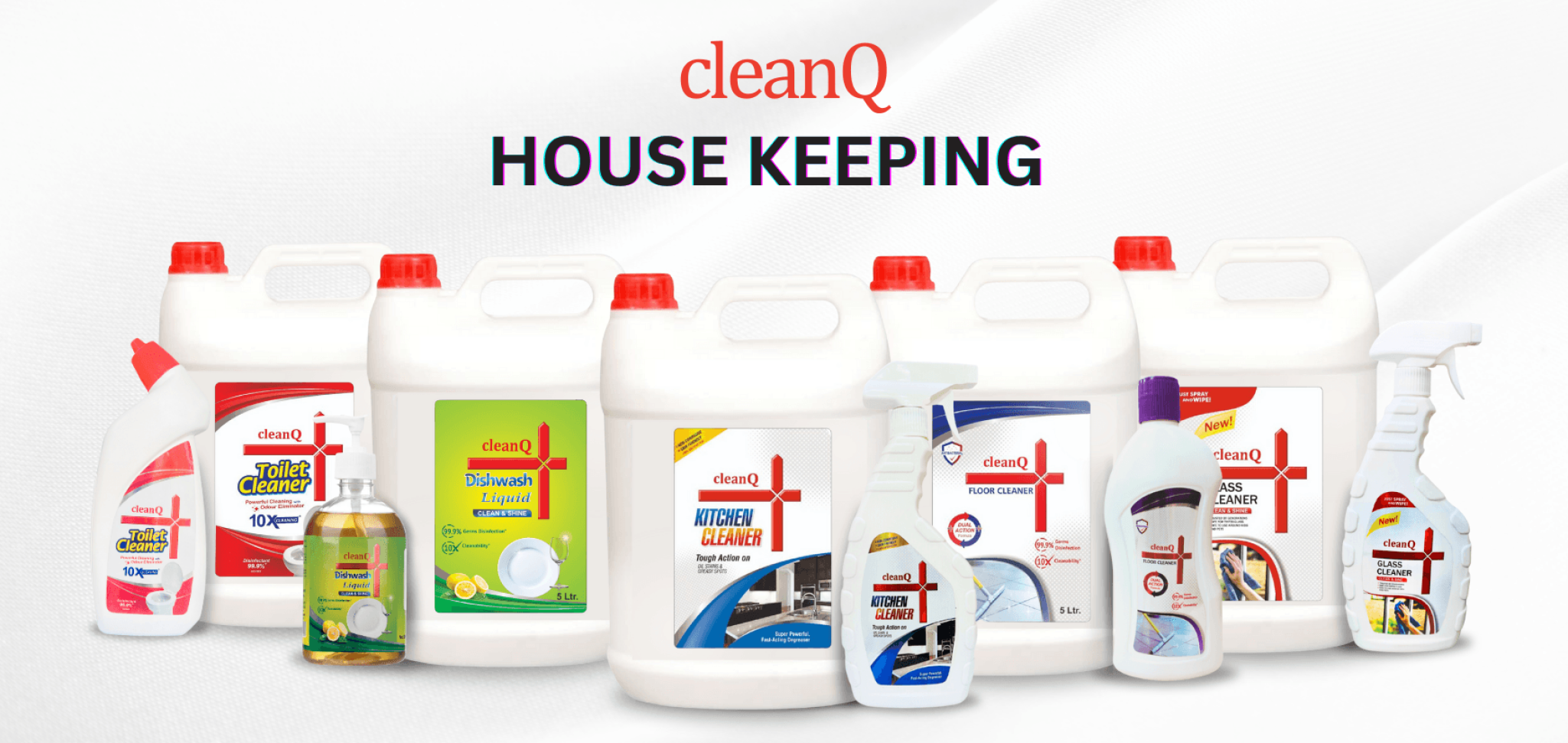 Housekeeping_CleanQ_Collection Premium housekeeping CleanQ collection for superior cleaning and hygiene maintenance.