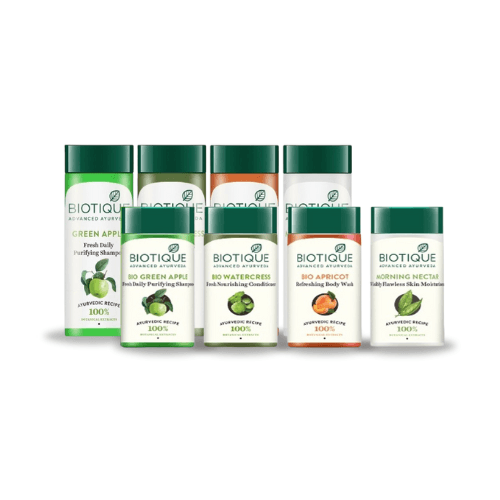 Herbal and eco-friendly Biotique hotel toiletries for a luxurious guest experience.
