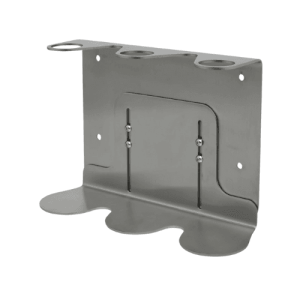 Metallic Stand for 3 Bottles – Durable, rust-resistant wall-mounted holder for toiletries.